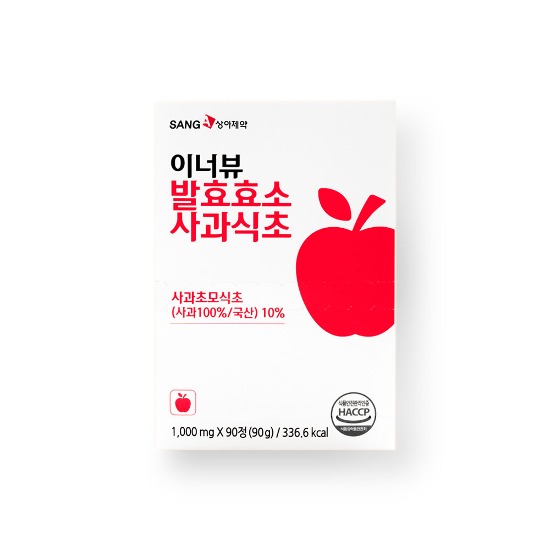 상아제약 이너뷰 사과식초 1,000mg x 90정 (90g)
